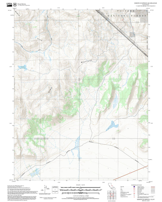 2025 Forest Service Topo Map of Kirkwood Spring California