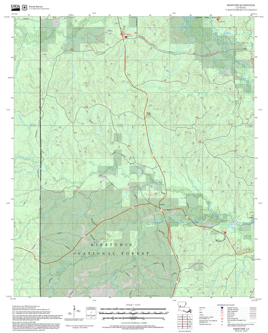 2025 Forest Service Topo Map of Kisatchie Louisiana