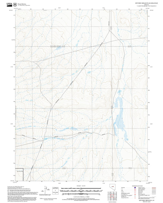 2025 Forest Service Topo Map of Kitchen Meadow Nevada