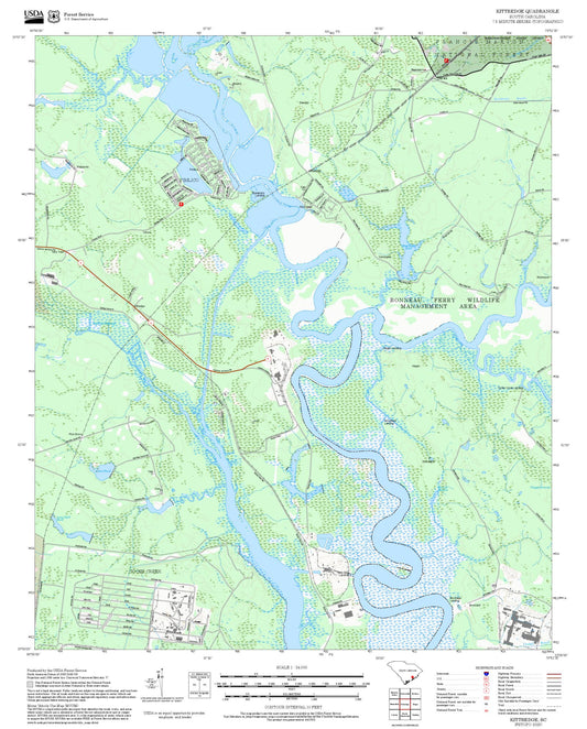 2025 Forest Service Topo Map of Kittredge South Carolina