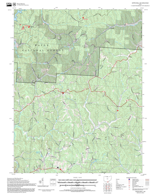 2025 Forest Service Topo Map of Kitts Hill Ohio