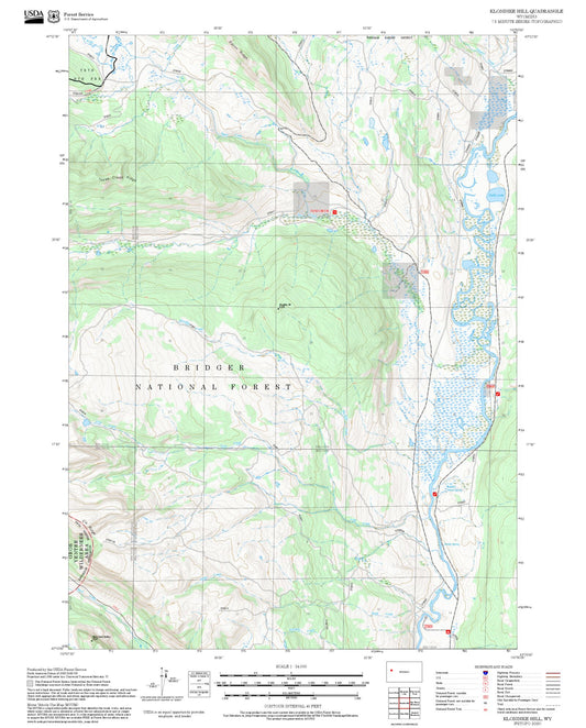2025 Forest Service Topo Map of Klondike Hill Wyoming