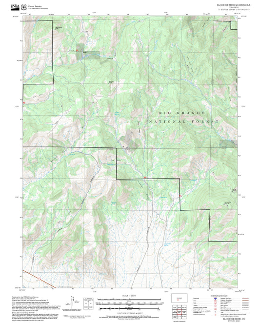 2025 Forest Service Topo Map of Klondike Mine Colorado