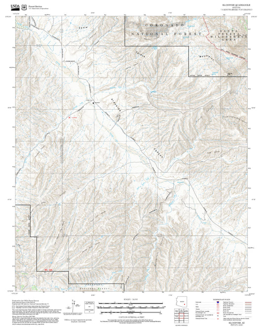 2025 Forest Service Topo Map of Klondyke Arizona