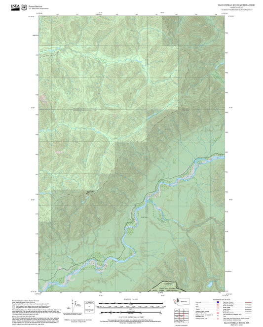 2025 Forest Service Topo Map of Kloochman Rock Washington
