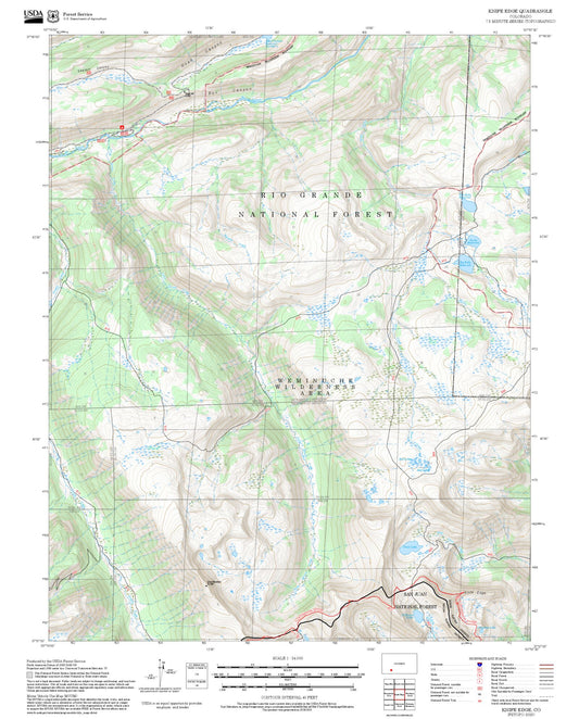 2025 Forest Service Topo Map of Knife Edge Colorado