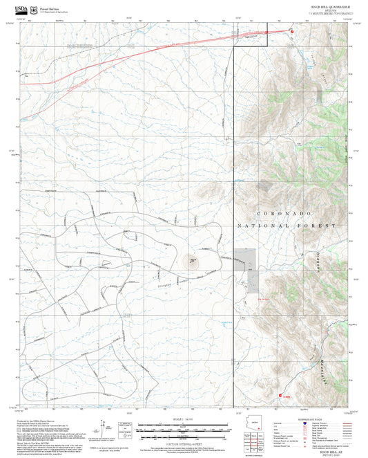 2025 Forest Service Topo Map of Knob Hill Arizona