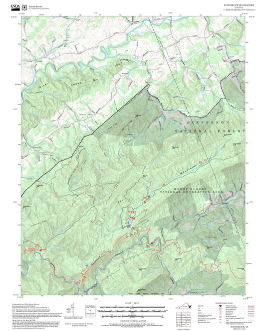 2025 Forest Service Topo Map of Konnarock Virginia
