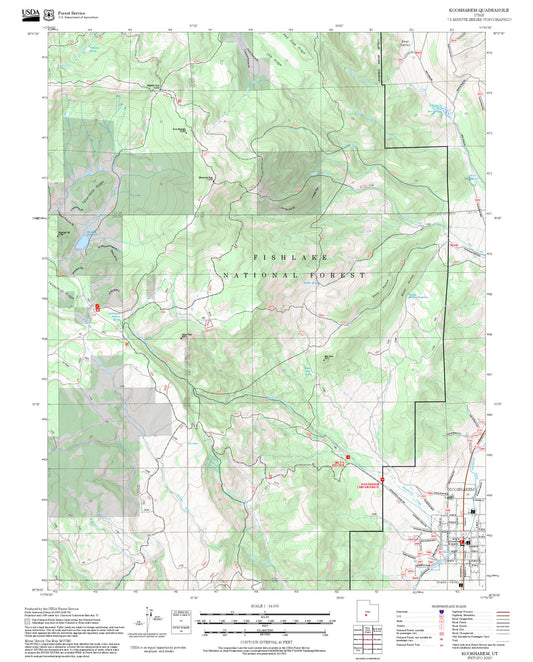 2025 Forest Service Topo Map of Koosharem Utah