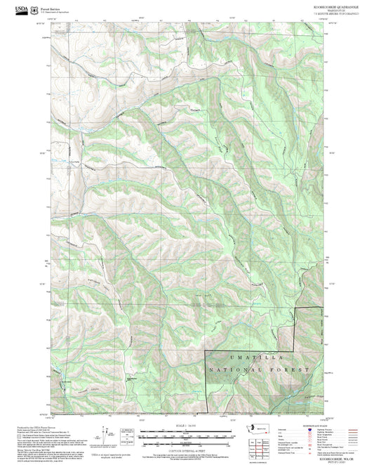 2025 Forest Service Topo Map of Kooskooskie Washington