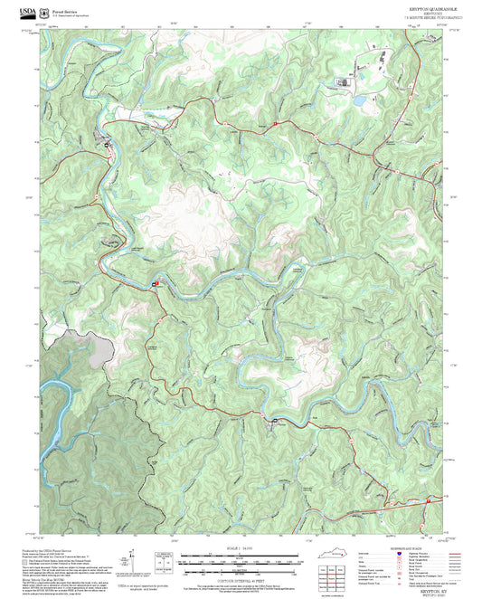 2025 Forest Service Topo Map of Krypton Kentucky