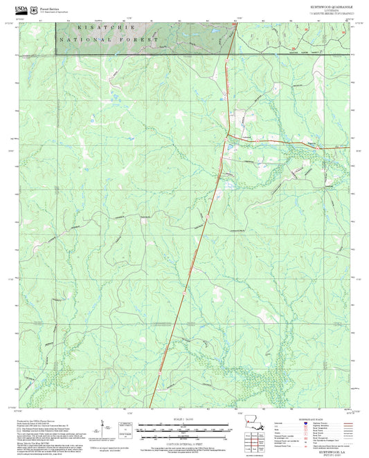 2025 Forest Service Topo Map of Kurthwood Louisiana