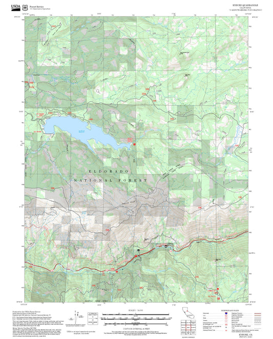 2025 Forest Service Topo Map of Kyburz California