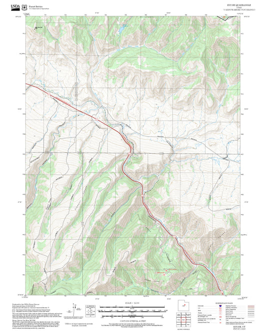 2025 Forest Service Topo Map of Kyune Utah