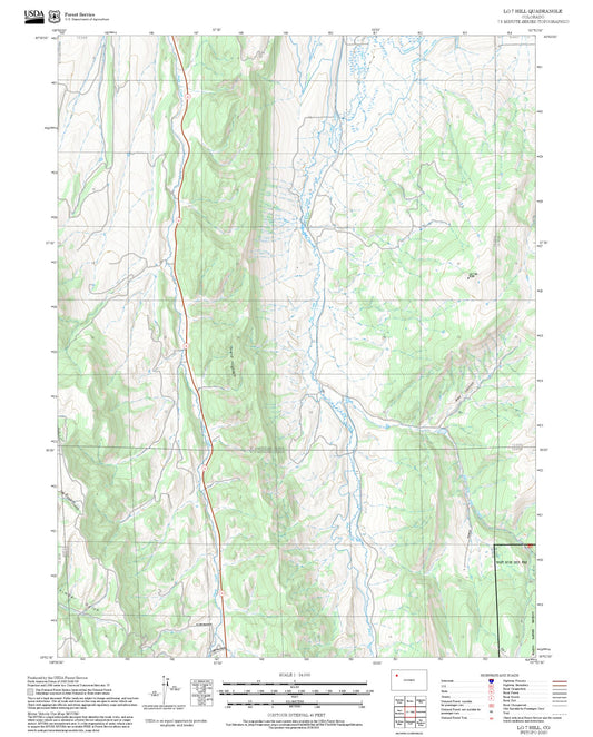 2025 Forest Service Topo Map of LO 7 Hill Colorado