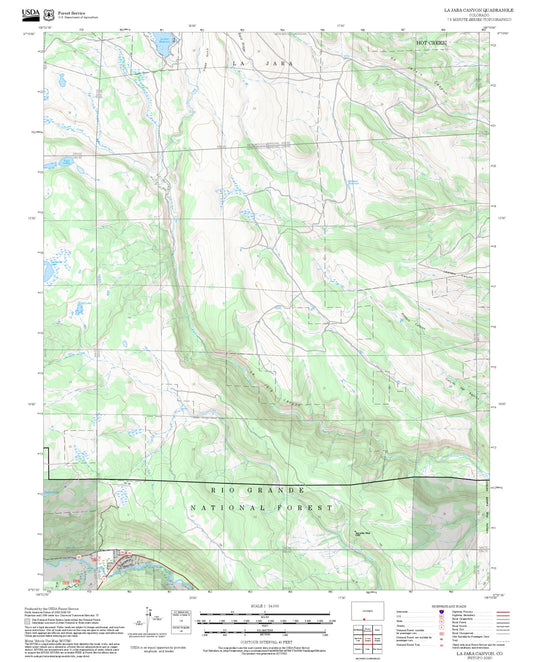 2025 Forest Service Topo Map of La Jara Canyon Colorado