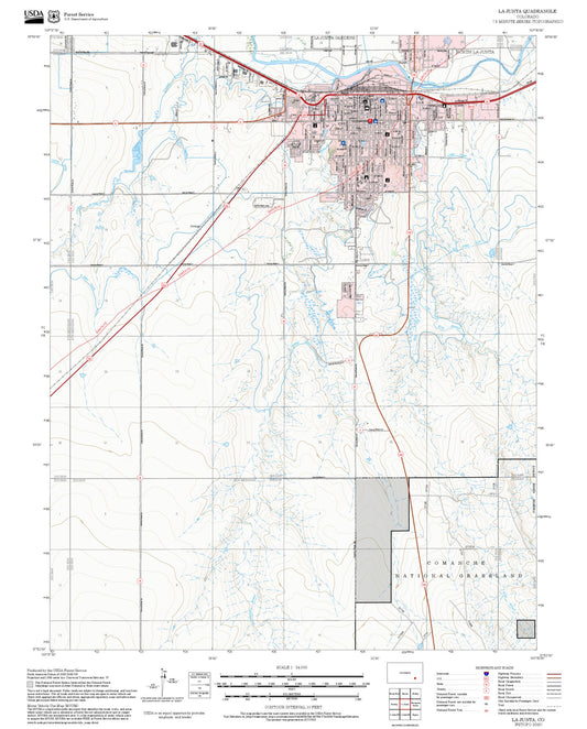 2025 Forest Service Topo Map of La Junta Colorado