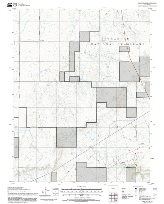2025 Forest Service Topo Map of La Junta SE Colorado