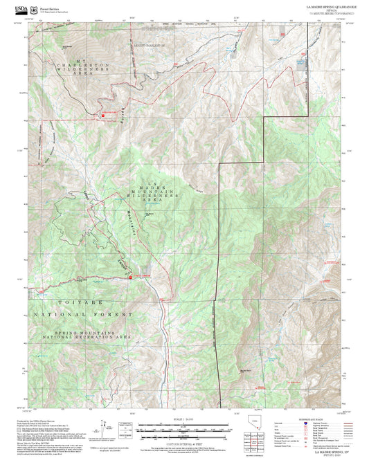 2025 Forest Service Topo Map of La Madre Spring Nevada