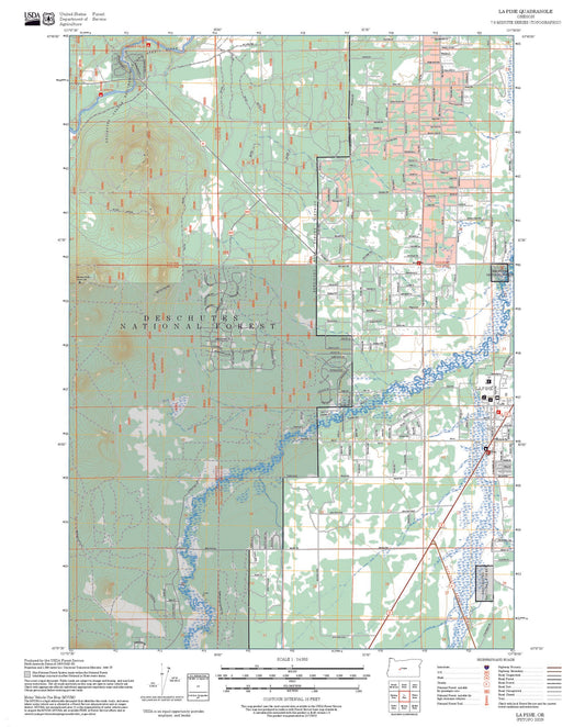 2025 Forest Service Topo Map of La Pine Oregon