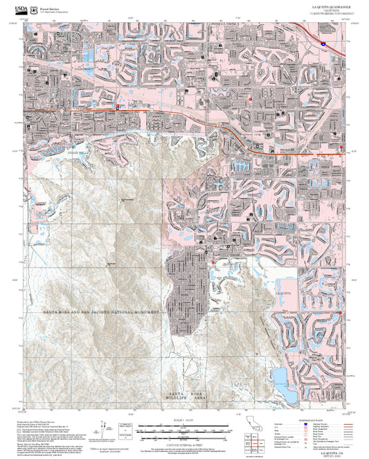 2025 Forest Service Topo Map of La Quinta California