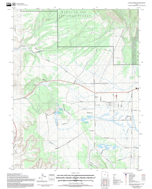 2025 Forest Service Topo Map of La Sal West Utah