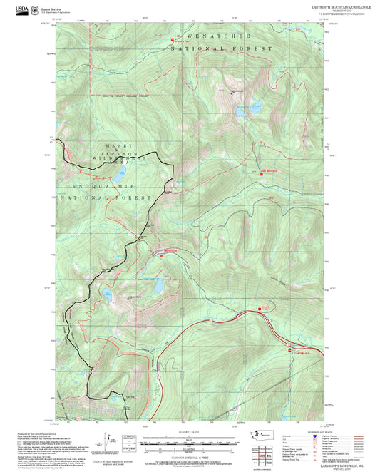 2025 Forest Service Topo Map of Labyrinth Mountain Washington