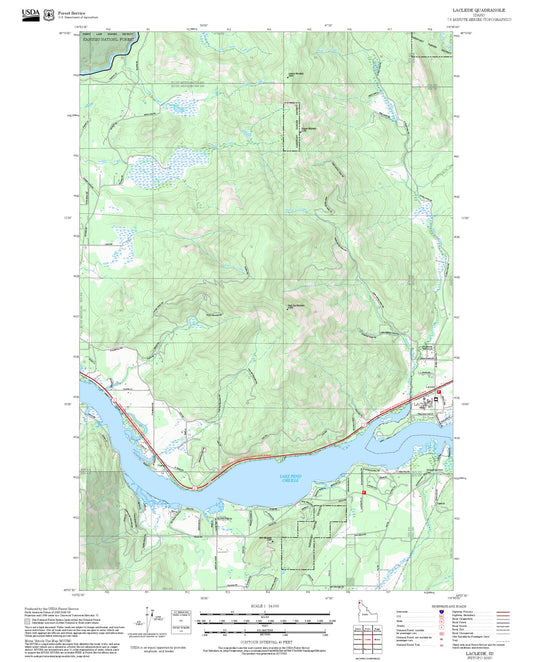 2025 Forest Service Topo Map of Laclede Idaho