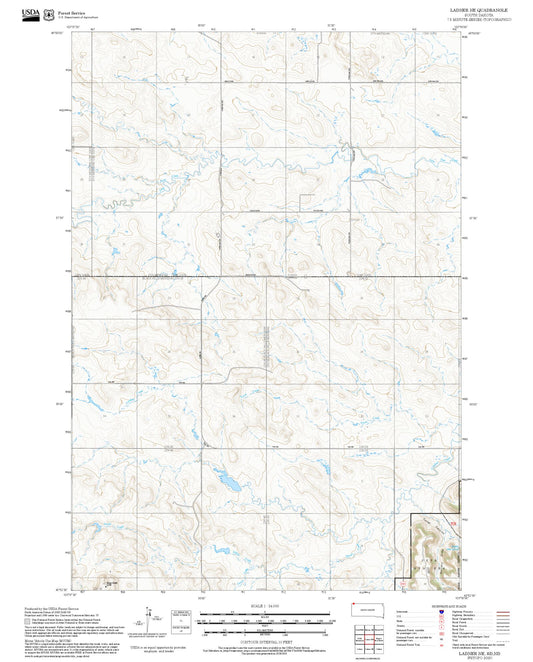 2025 Forest Service Topo Map of Ladner NE South Dakota