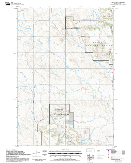 2025 Forest Service Topo Map of Ladner SE South Dakota