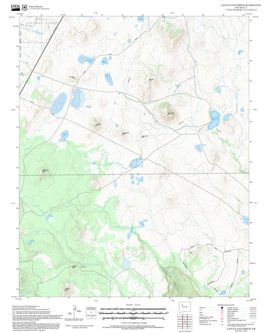 2025 Forest Service Topo Map of Laguna Canoneros New Mexico