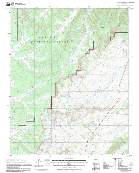 2025 Forest Service Topo Map of Laguna Gurule New Mexico