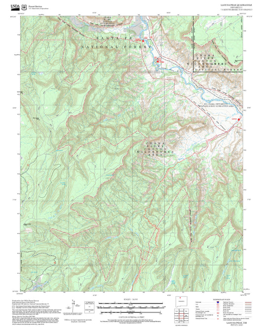 2025 Forest Service Topo Map of Laguna Peak New Mexico