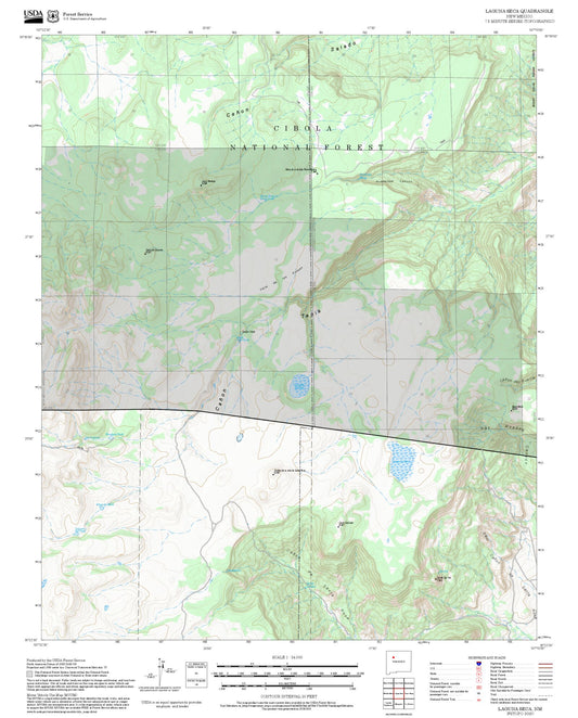 2025 Forest Service Topo Map of Laguna Seca New Mexico