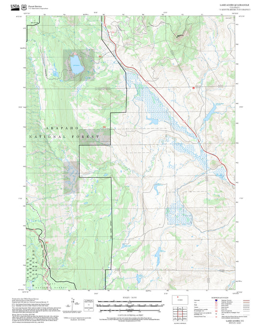 2025 Forest Service Topo Map of Lake Agnes Colorado