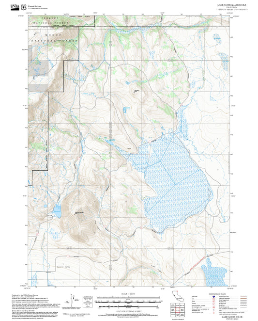 2025 Forest Service Topo Map of Lake Annie California