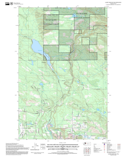 2025 Forest Service Topo Map of Lake Chaplain Washington