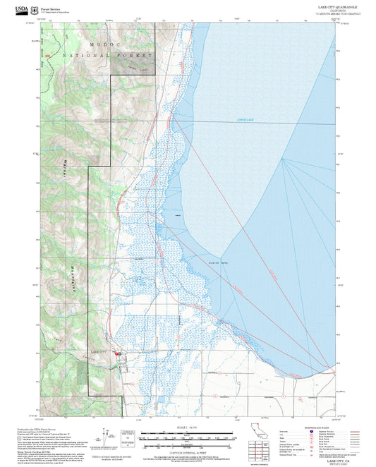 2025 Forest Service Topo Map of Lake City California