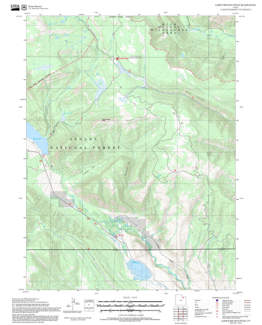 2025 Forest Service Topo Map of Lake Fork Mountain Utah