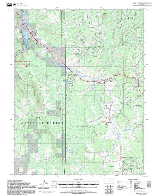 2025 Forest Service Topo Map of Lake George Colorado
