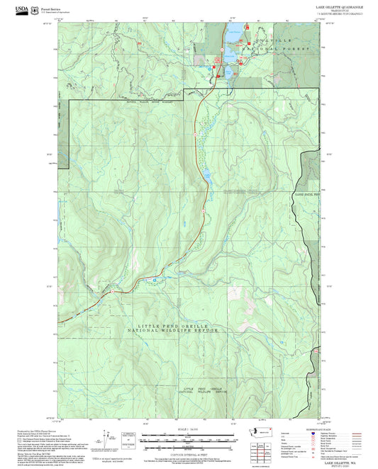 2025 Forest Service Topo Map of Lake Gillette Washington
