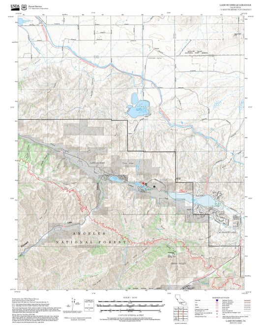 2025 Forest Service Topo Map of Lake Hughes California