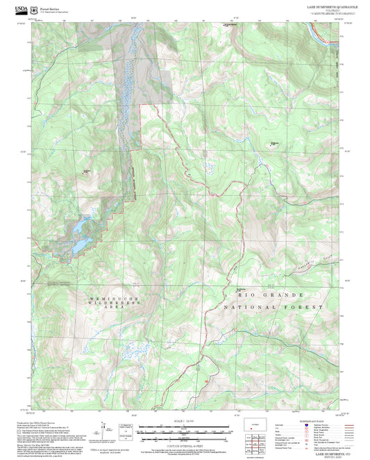 2025 Forest Service Topo Map of Lake Humphreys Colorado
