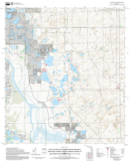 2025 Forest Service Topo Map of Lake Mary Florida