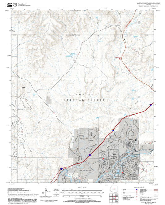2025 Forest Service Topo Map of Lake Montezuma Arizona