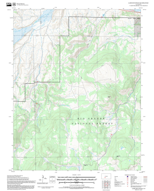 2025 Forest Service Topo Map of Lake Mountain Colorado