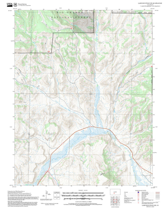 2025 Forest Service Topo Map of Lake Mountain NE Colorado