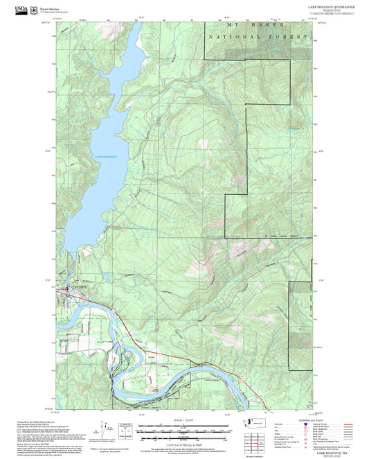 2025 Forest Service Topo Map of Lake Shannon Washington