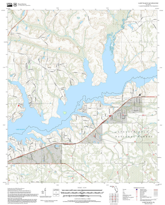 2025 Forest Service Topo Map of Lake Talquin Florida