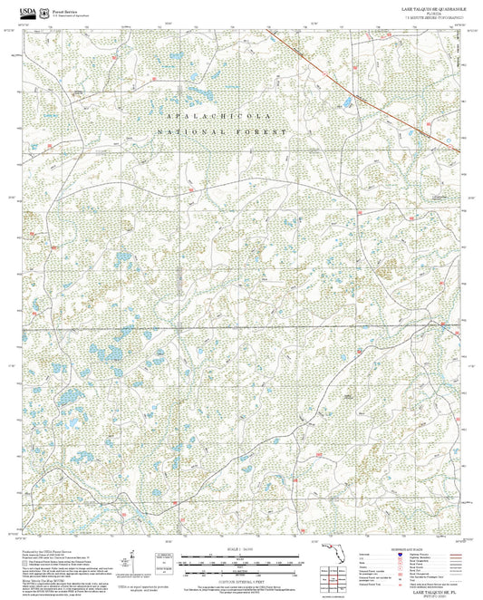 2025 Forest Service Topo Map of Lake Talquin SE Florida